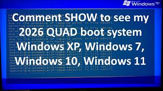 Comment SHOW to see my QUAD boot system 🔥 CHKDSK during boot on my Windows XP #windowsxp #nostalgia