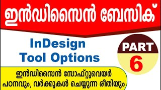 InDesign Basic Part  6 Malayalam | ഇന്‍ഡിസൈന്‍ മലയാളം | Tool Options