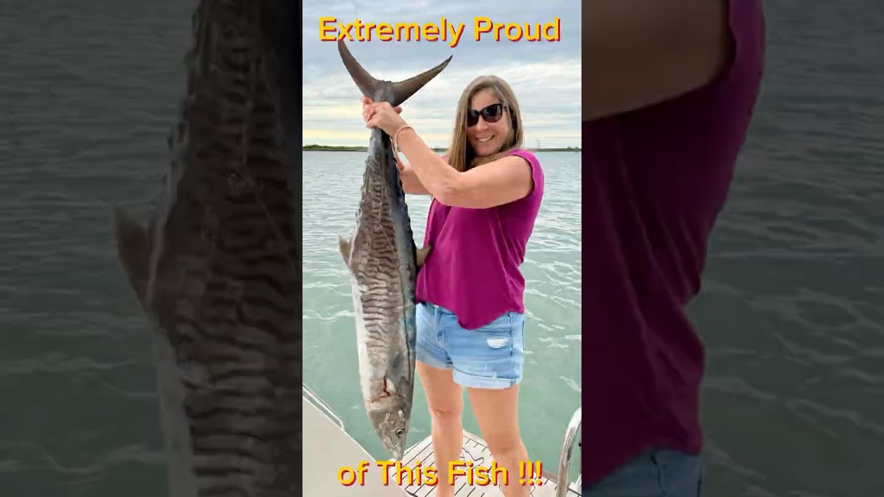 ⁣What a Moment - First fish ever 1.3 Spanish Mackerel #fishing #boatlife #boating #spanishmackerel