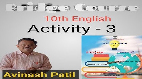#Activity_2.1 | 10th English | Bridge Course | #Avinash_Patil | सेतू_अभ्यासक्रम