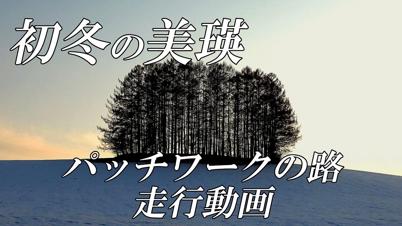 初冬の美瑛「パッチワークの路」「クリスマスツリーの木」ドライブ映像【北海道 美瑛】４K