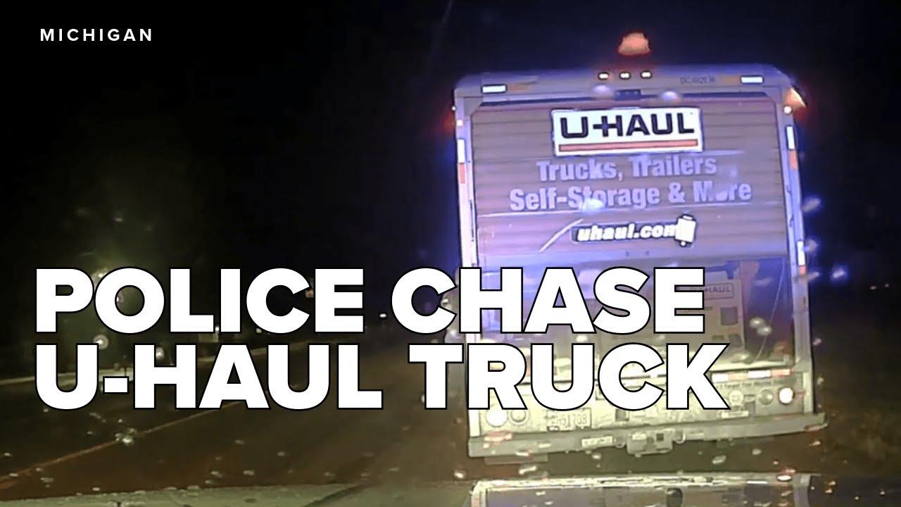 DASH CAM: Police chase U-Haul truck in Michigan - YouTube