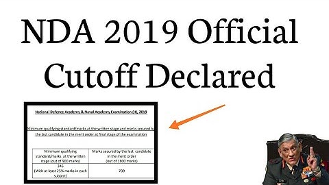 NDA 2 2019 Official Cutoff Declared ( UPSC ) | NDA 2020 | NDA 2021