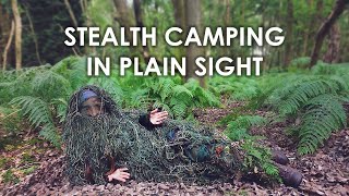 Stealth Camping in Plain Sight Wearing a Ghillie Suit