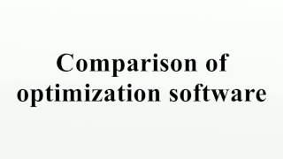 Comparison of optimization software