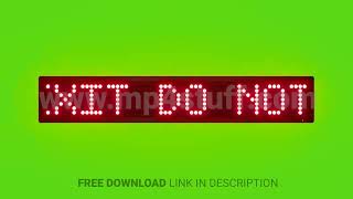 Notice Fire Exit Do Not Block Scrolling Red Dot Matrix LED Text Animation on Green Screen Seamless L