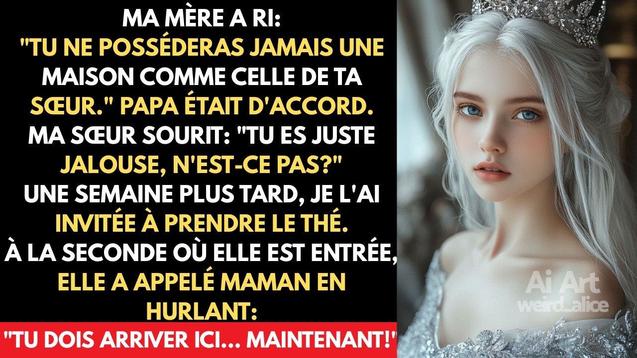 Au dîner de famille, ma mère a ri en disant que je ne posséderais jamais une maison comme celle de ma sœur. Mon père a hoché la tête : « Elle est juste réaliste. » Victoria a souri : « Peut-être...