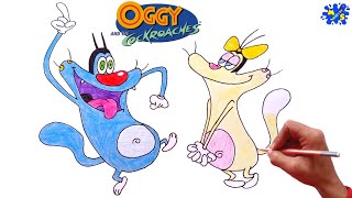Oggy Drawing || How to Draw Oggy and Olivia || Oggy and the cockroaches screenshot 5