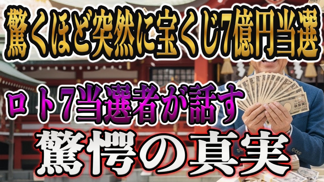 【今日中にみて！】ロト7で7億円当選した65歳男性が語る宝くじ当選のためにしていた行動!