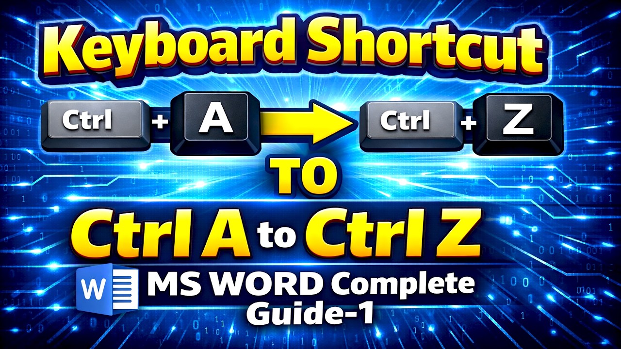 Keayboard Shortcut Ctrl A to Ctrl Z | Complete Guide-1| Infotrix - YouTube