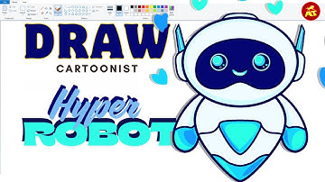 How I Made This Cute Robot in MS Paint Step by Step 🤖| MS Paint Art 💙