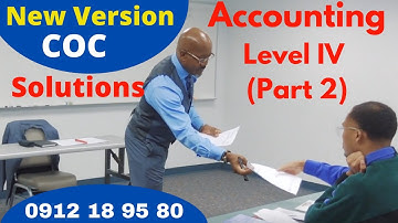 Accounting Level IV COC Solutions (Part 2)