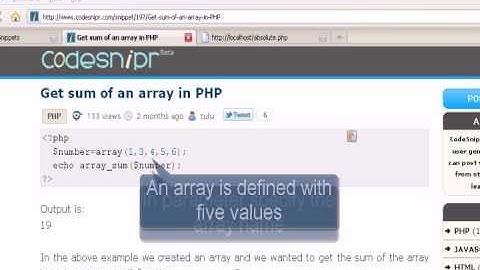 PHP Tutorial : Get sum of an array in PHP
