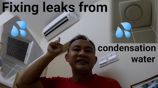 Fixing a ceiling leak from air conditioner condensation water using exhaust fans