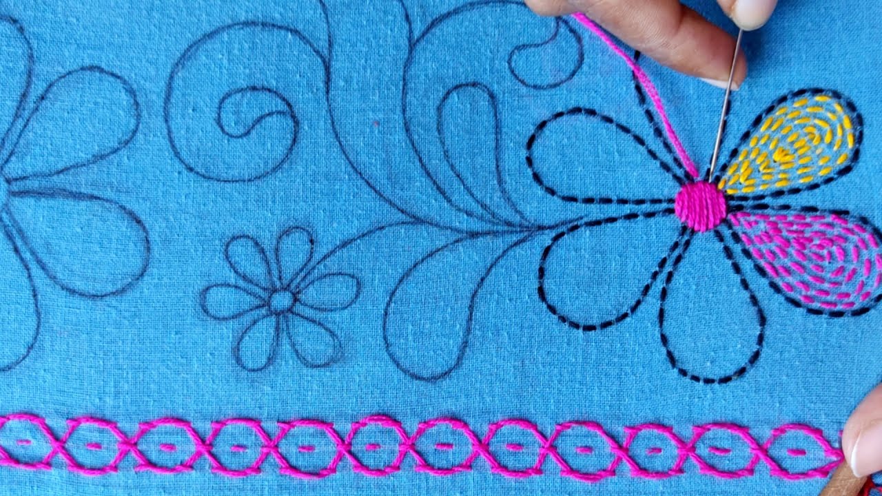 Hand embroidery new nakshi kantha design stitch tutorial,Beautiful ...