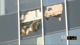 Office Building Damaged By Oakland Fire Evacuated Due To Falling Window Glass