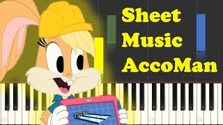 🎼 Bugs Bunny Builders Theme Song | Sheet Music AccoMan 🐰🎹
