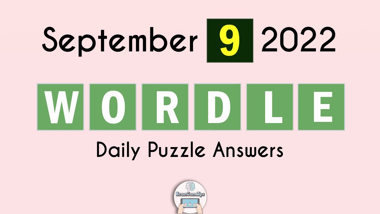 Wordle September 9 2022 Today Answer YouTube
