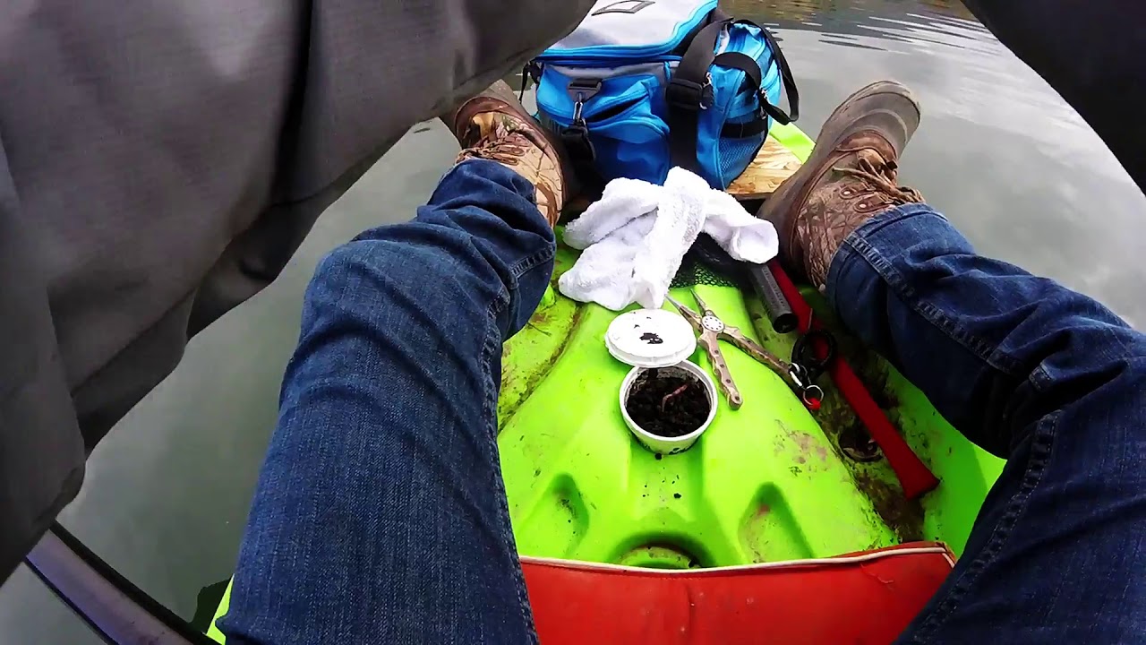 Kayak fishing with ice rod. YouTube