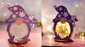 How to make Gnome Valentin Shadow Box - Diy Valentine decorations ideas 2024 - Gnome V3