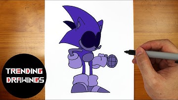 How To Draw FNF MOD Character - Piracy Sonic Easy Step by Step