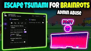 Escape Tsunami For Brainrots Script Admin Abuse Lumin Hub Walk Speed, No Hit Tsunami, No Clip