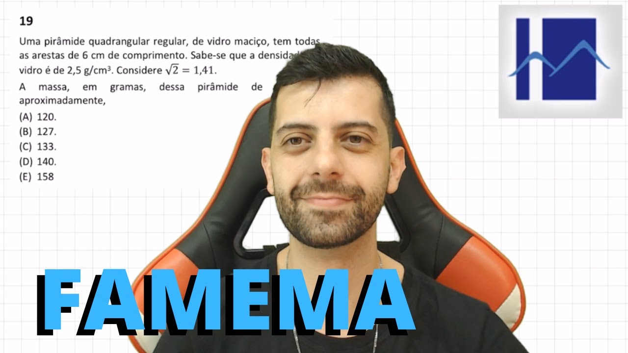 FAMEMA 2022 Q19 - Uma pirâmide quadrangular regular