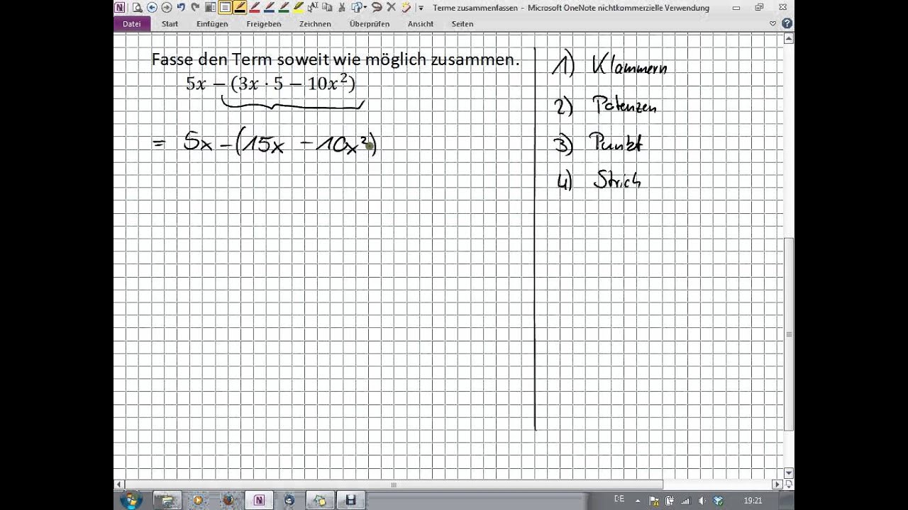 Terme - Zusammenfassen (Plus-Minus-Klammer) (8I.4 | 8II.3) - YouTube