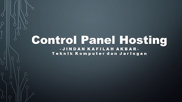 Pembahasan Materi Control Panel Hosting