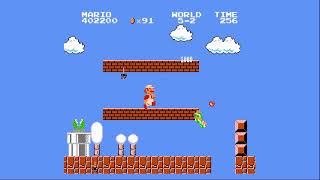 Super Mario bros. 1 (5-2) (NES) Walk Through with SECRETS
