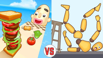 SANDWICH RUNNER vs RAGDOLL BREAK — Satisfying ASMR Gameplay Showdown on Android & iOS - 2025