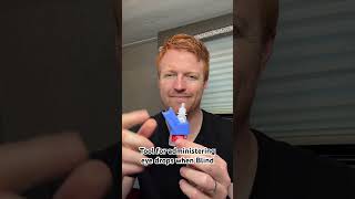This small rubber tool is called a GentleDrop and can be a great way to use eye drops when blind