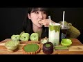 Mukbang ASMR Matcha *Green Food Party Compilation