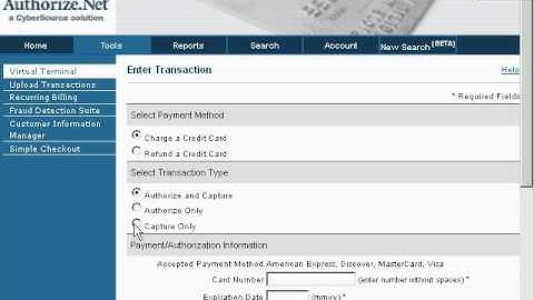 Authorize.net - Virtual Terminal