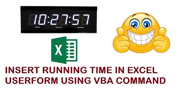 How to Insert Running Time & Date in Excel Userform using VBA  command.
