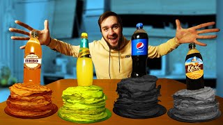 FRIED PANCAKES REPLACING MILK WITH PEPSI, BEER, SCHWEPPES, KVASS