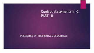 Control Structure In C Theory Part-2