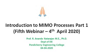 MIMO  Processes part 1
