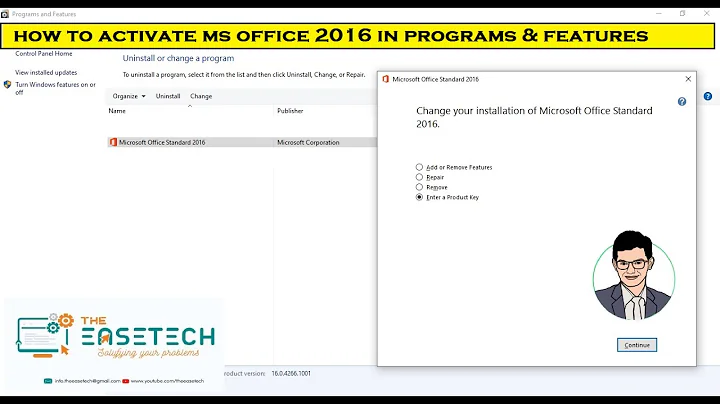 How to Activate Office 2016 Using Program Uninstall Option