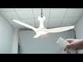 Kookai de klassfan un ventilateur dc design blanc mate pose et test de fonctionnement lampe 3 tons