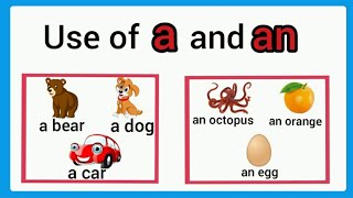 Use of a and an for kids /Use of a and an for ukg/use of a and an for kindergarten/articles a and an