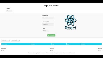 Expense Tracker using React