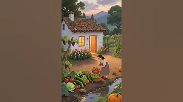 An Evening Of Peaceful Harvest In The Heart Of The Countryside Scenery Cozy Rural Village 