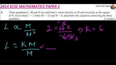 FULL SECTION 1 2014 KCSE MATHEMATICS PAPER 2