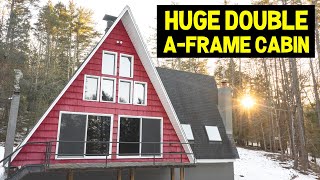 HUGE DOUBLE A-FRAME CABIN w/ 30ft High Ceilings! (Full Airbnb Tour)