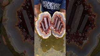 Rare Red Crystal Geode Reveal — Stunning Giant Gemstone Discovery!