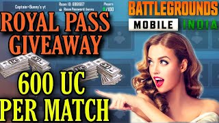 BGMI C1S1 M3 RP GIVEAWAY | BGMI UNLIMITED CUSTOM ROOMS LIVE| FREE ENTRY| ROYAL PASS & UC GIVEAWAY