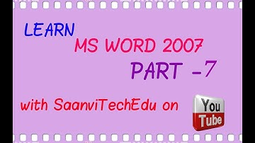 MS WORD PART 7 - LEARN ILLUSTRATIONS TAB FROM INSERT MENU IN MS WORD 2007