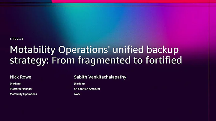 AWS re:Invent 2025 - Motability Operations' unified backup strategy: From fragmented to fortified