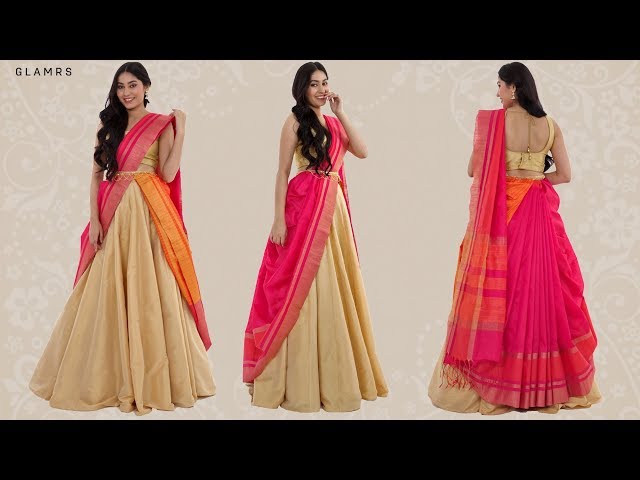 DIY-Convert Saree Into Latest Designer Lehenga-अपनी किसी भी साड़ी को दें  डिजाइनर लहंगे का नया लुक … | Old sarees convert into dress, Blouse back  neck designs, Dress